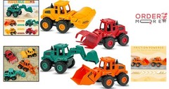 Construction Toys Plastic 4 Pack Friction Powered Kids Fun Toddler Vehicles