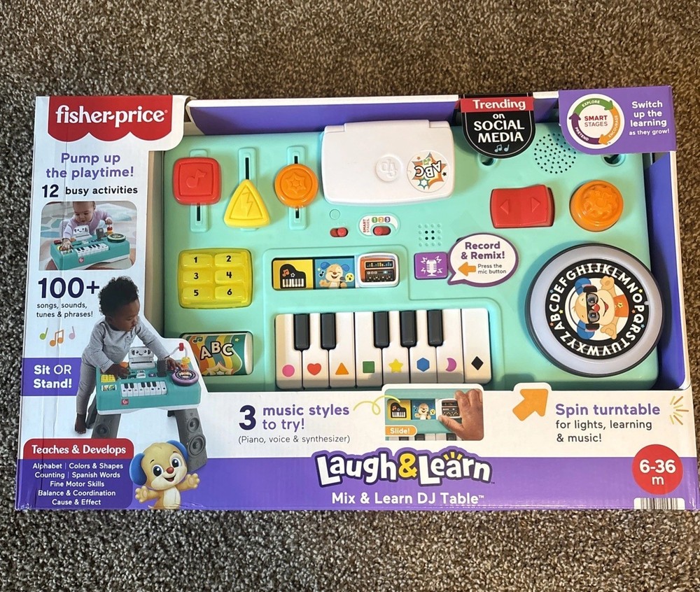 Fisher Price Laugh and Learn Mix & Learn DJ Table Activity Piano Toy TikTok NEW