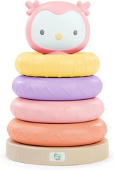 Ingenuity: ity by Ingenuity Cutie Stacks, 4 BPA-Free Rings, Faux Wood Stand,