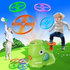 Outdoor Stomp Flying Disc Launcher Toys for Kids Ages 3 4 5 6 7 8 9 Blue Green
