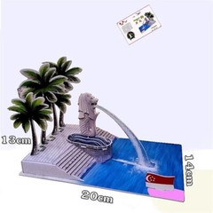 Singapore Merlion Lion Fish Fountain 3D Paper Puzzle Building Model Toy Travel