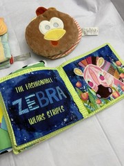 Baby Soft Cloth Books Bundle Lot 4 Sensory Crinkle Teether Toy Books