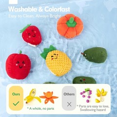 Baby Sensory Toys – 16 PCS My First Fruit Vegetable Color Sorting Play Food C…