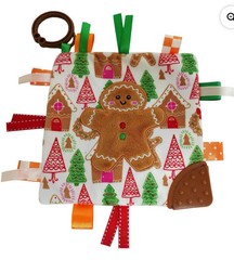 Crinkle Baby Toy Christmas Holiday Gingerbread Man Teether Stroller Clip