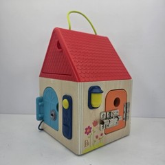 B Toys Lock House Wooden Activity Toy Lights Sounds Keys Latches Tested Works