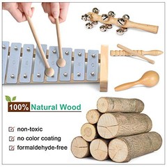 Toddler Musical Instruments, Eco Friendly Musical Set The Original Wood Color
