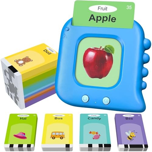 Talking Flash Cards,Kids Toddler Flash Cards with 240 Sight Dinosaur Blue