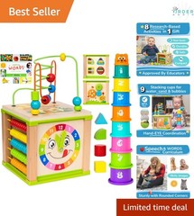 Wooden Kids Activity Cube Educational Toddler Toy Fun Learning Gift for Boys