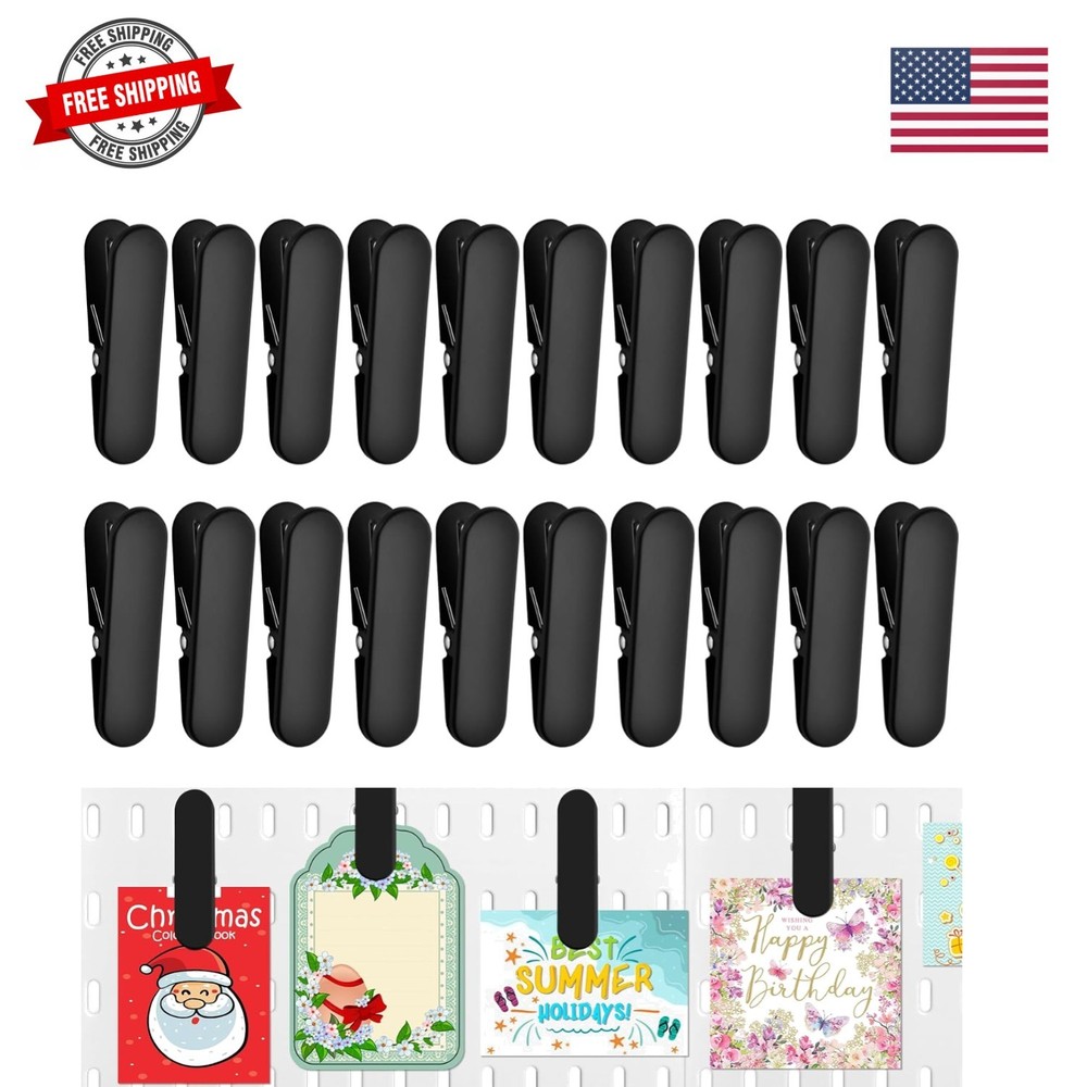 Black Pegboard Clips, 20 Pcs Metal Pegboard Accessories Clips, Pegboard Clips…
