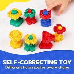Nuts and Bolts, 24pcs Fine Motor Skills Occupational Therapy Toys for Kids, S…