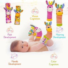 Soft Sensory Baby Socks Rattles Set – Cartoon Animal Toys for Infants 0-3 Years