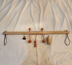 MCM Vintage Crib Mobile+ Creative Playthings Wood-Metal-Cording- Orange&Natural