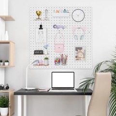 FZK Peg Board with Hooks, Plastic Pegboard Kit with 4 White Pegboards and Acc…