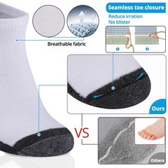 COOVAN 10 Pairs Mens Ankle Socks Men 10 Pack Low Cut Comfort Cushion Casual S…