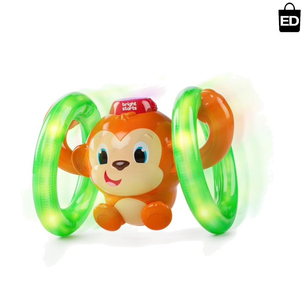 Roll & Glow Monkey Crawling Baby Toy with Lights & Sounds – 6 and Up