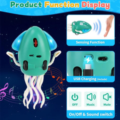 Electric Dancing Octopus Light Music Suitable for 12-18 Months Old Baby Toys, Ki