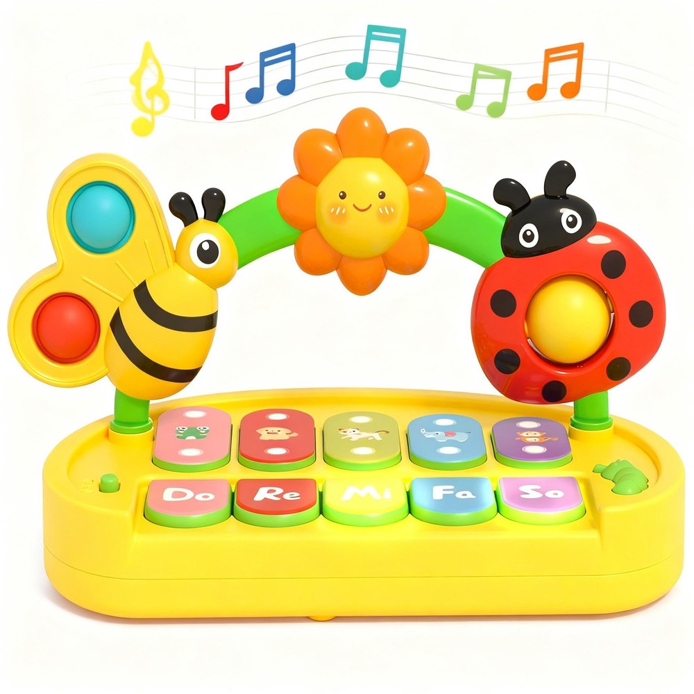 Baby Piano Toy 6-12 Months Light Up Music Keyboard Baby Toys for 3 6 9 12 18 …