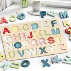 Colorful Wooden Alphabet Puzzle for Kids – Develops Motor Skills & Coordination