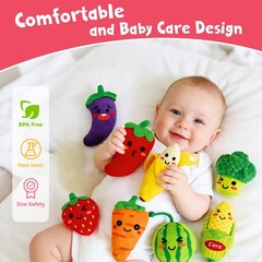 Play Food for Toddlers 1-3, Plush My First Fruit Vegetables Basket Color Sort…