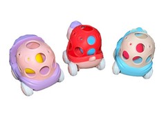 Baby Girl Toy Cars Set of 3 Friction Rattle Cars Pink Purple Blue _C5