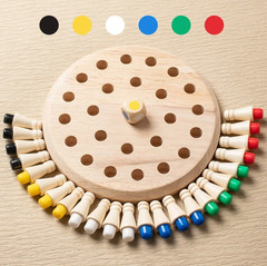 1pc Wooden Memory Match Stick Chess Montessori Puzzle Board Game for Kids&Family