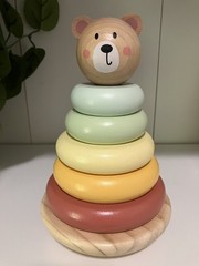 Play Right Teddy Bear Wooden Stacking Tower Motor Skill Toy