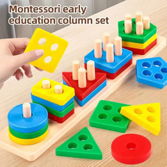 Geometric Shape Matching Block Toy Set | Early Education Cognitive Toy for Infa