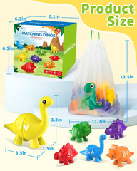26PCS Dinosaur Alphabet Learning Toys for Toddlers Kids 3-5, Montessori Educatio