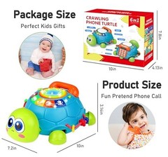 Baby Toys 6-12 Months, Musical Turtle Crawling Baby Toys for 12-18 Months, Tummy