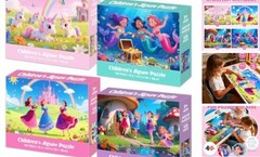 100 Piece Puzzles for Kids Ages 4-6 6-8 8-10, Unicorn Mermaid Fairy Princess