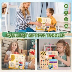 Engaging Montessori Busy Board for Ages 1-3 – Develop Skills with LED Lights