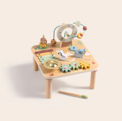 Wooden Baby Activity Table Bead Maze Xylophone Shape Sorter Learning Toy