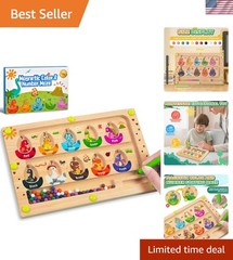 Montessori Toys Busy Board Travel Toys for Toddlers Kids Wooden Magnetic Colo…