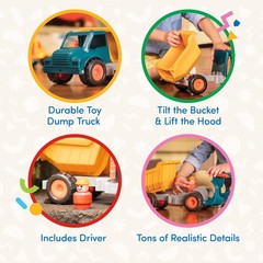Yellow Dump Truck – Classic Toddler Trucks – Kids Construction Toys – Soft Rubbe