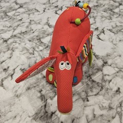 Dolce Play & Learn Sensory Aardvark Baby Toy Crinkle Pull Cord Activity Plush