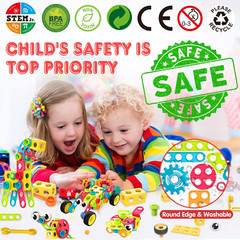 195 PCS Educational STEM Toys for Boys and Girls Ages 3 4 5 6 7 8 9 10 Construct