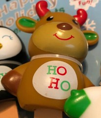 Christmas Reindeers/Snowman/Penguin Vinyl Finger Puppets/Bathtime/Tub Toys-NEW