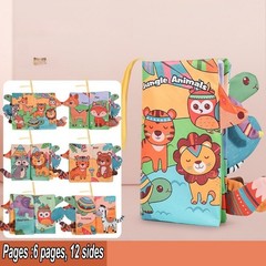Baby 3D Soft Cloth Books Safe Tear-Resistant Animal Tails Crinkle Paper Beeper