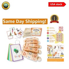 Montessori Phonetic Reading Blocks with CVC Flashcards – Fun Learning for Age…