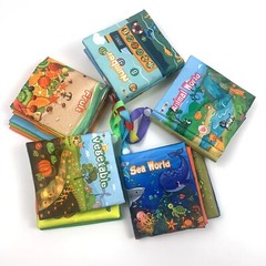 TEYTOY Baby Soft Crinkle Books Nontoxic Numbers Animals Sea World Veggies Fruits