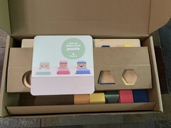KiwiCo Pop-Up Shape Sorter Puzzle Wooden Blocks, 7+ months