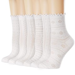 Mcool Mary Women’s Ruffle Socks Casual Lace Soft Cotton Crew Summer Thin Whit…