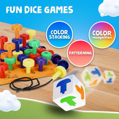 Peg Board Set – Montessori Toys for 2 Year Old – 33 Pc Peg Board for Kids – Occu