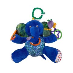 Eric Carle Blue Elephant Plush Baby Crib Toy Rattle Purple Mouse Teether