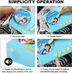 Toddler Phonograph with 96 Music Learning Cards, Educational Gift