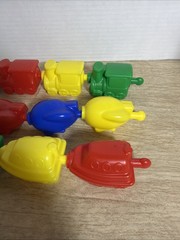 Fisher Price Snap-Lock Beads. 12 Vehicles Trains Cars Planes Mattel 4 Colors