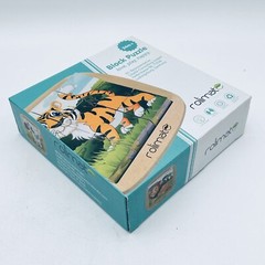 rolimate Cube Wooden Puzzle Toddlers Kids 9 Blocks, 6 puzzles Safari Animals New