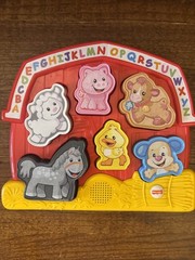 ~Fisher Price Laugh & Learn Farm Animals Talking Musical Puzzle ~ Works well