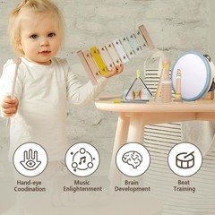 Montessori Wooden Musical Instruments Set for Toddlers Kids Percussion Safe