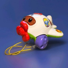 VTech Fly and Learn Airplane Toddler Toy Pull Toy Music Lights Sounds EUC Tested